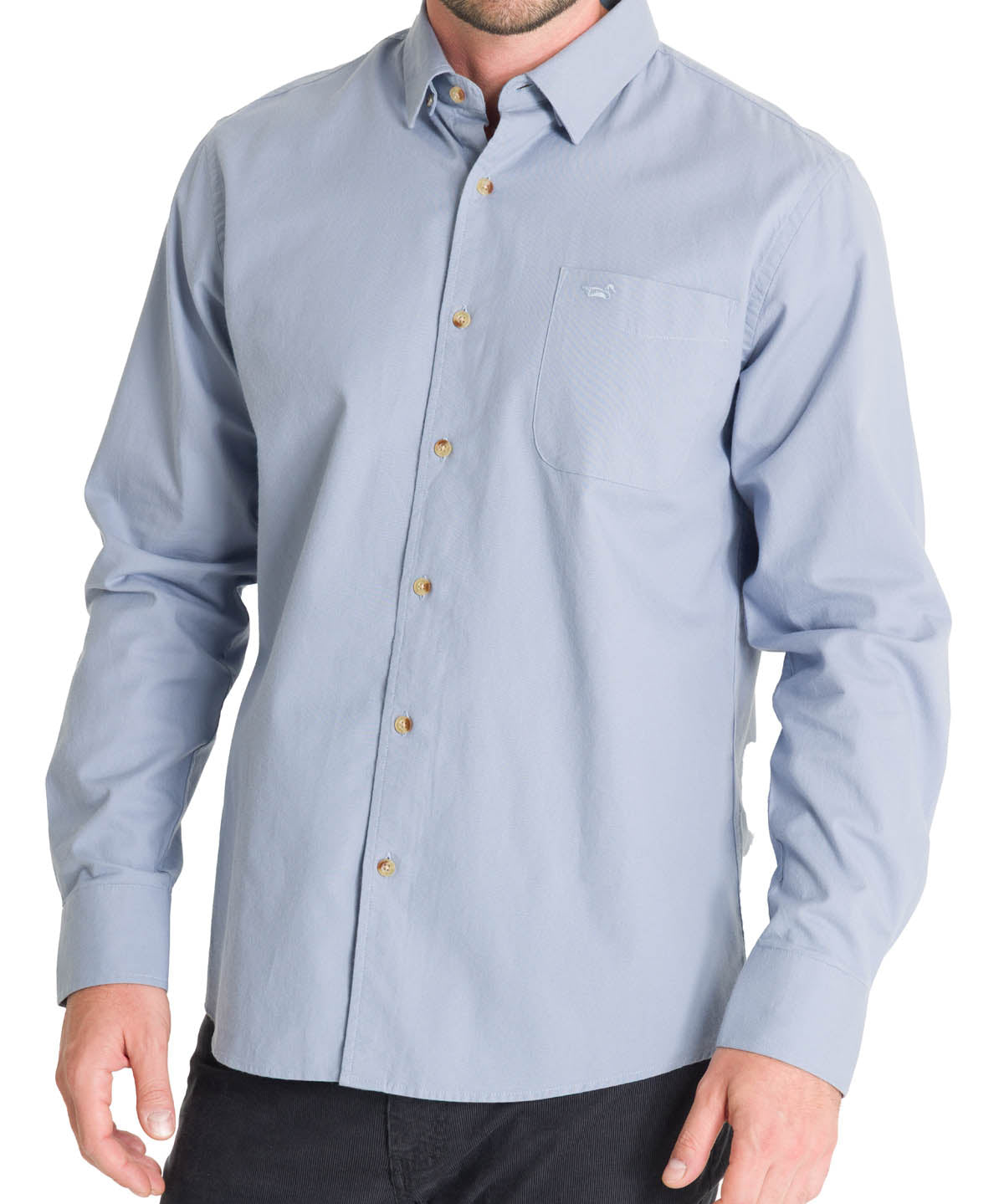 Camisa Algodón Orgánico Hombre Anzio Azul Rockford
