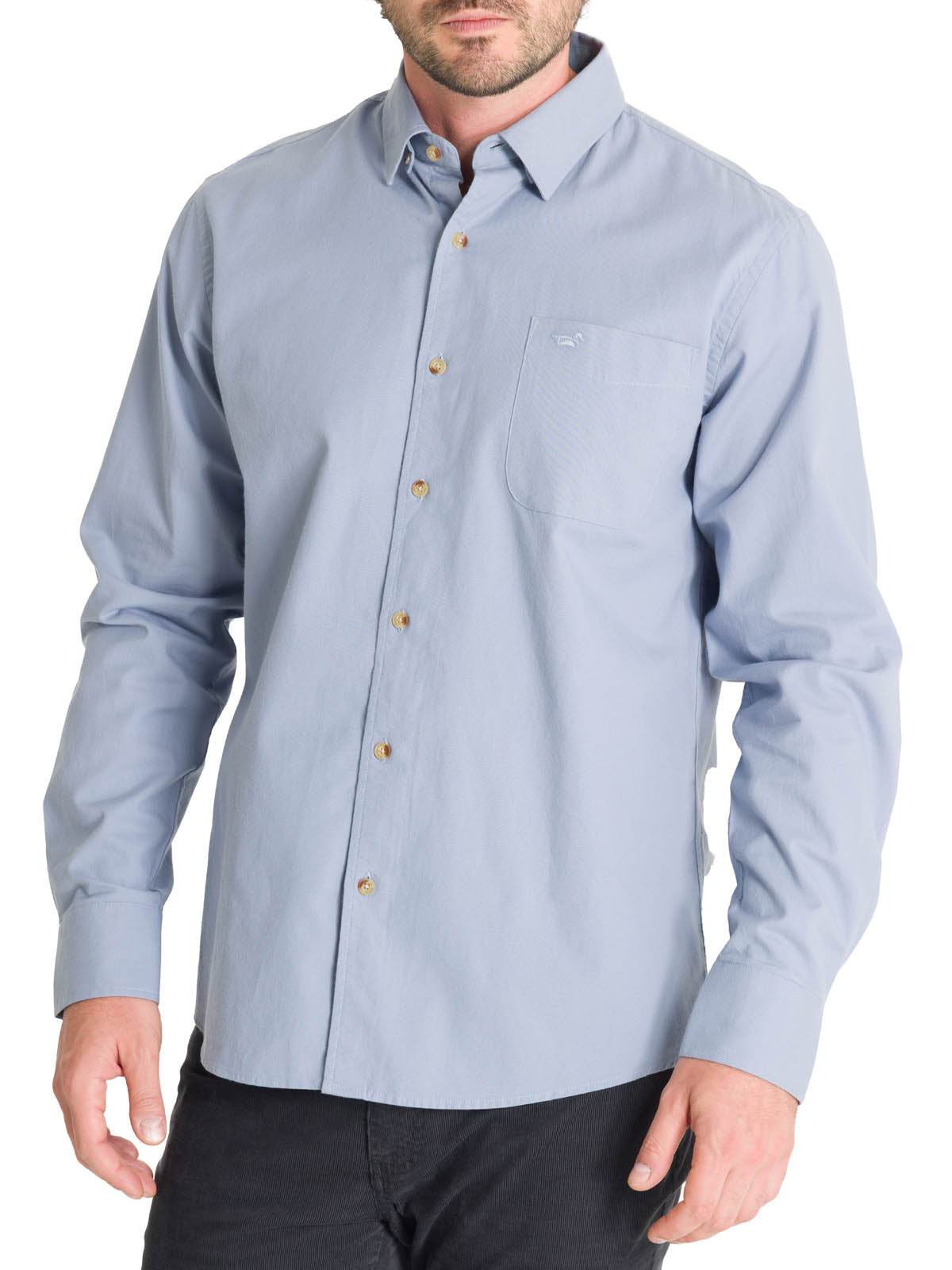Camisa Algodón Orgánico Hombre Anzio Azul Rockford