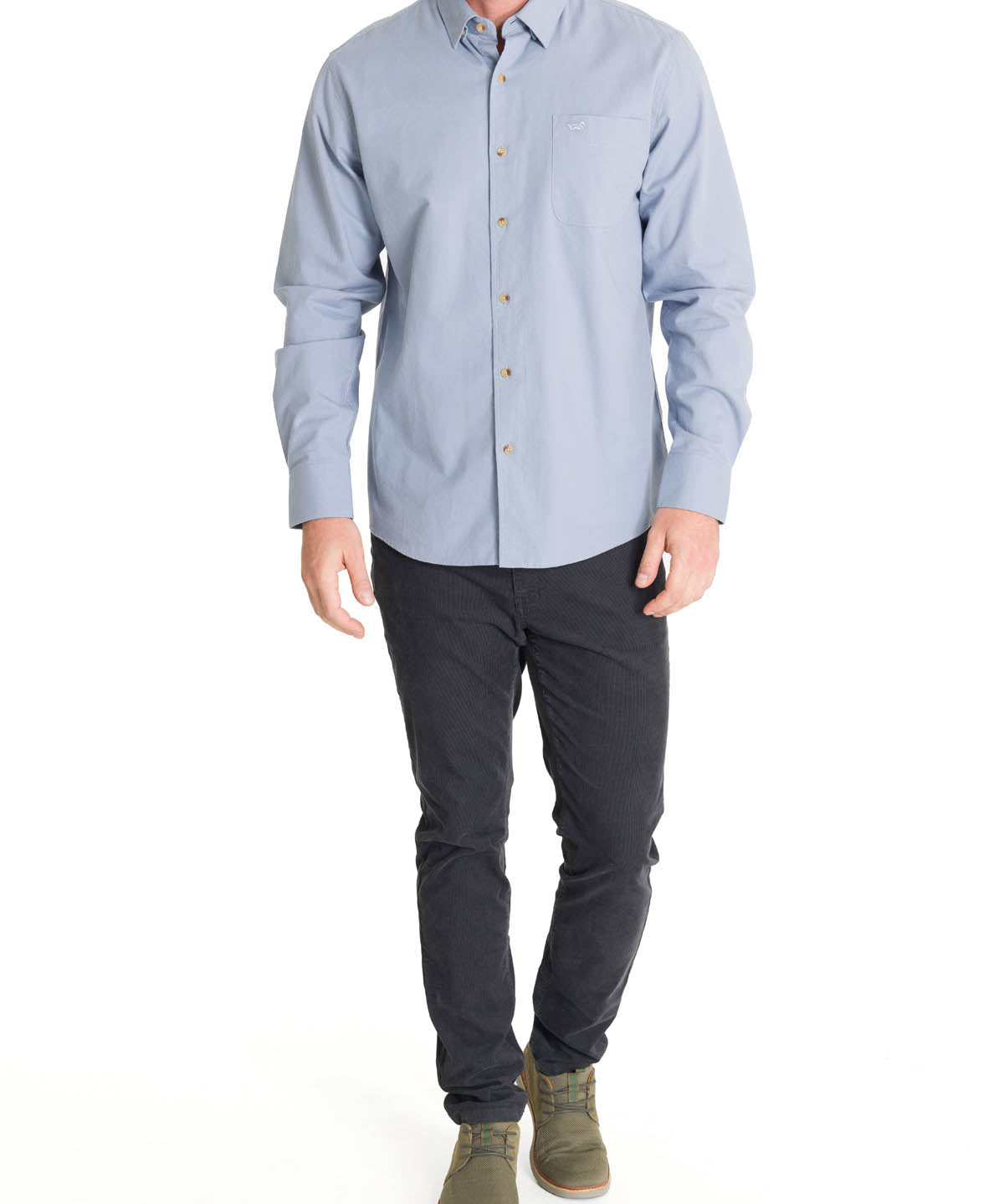 Camisa Algodón Orgánico Hombre Anzio Azul Rockford