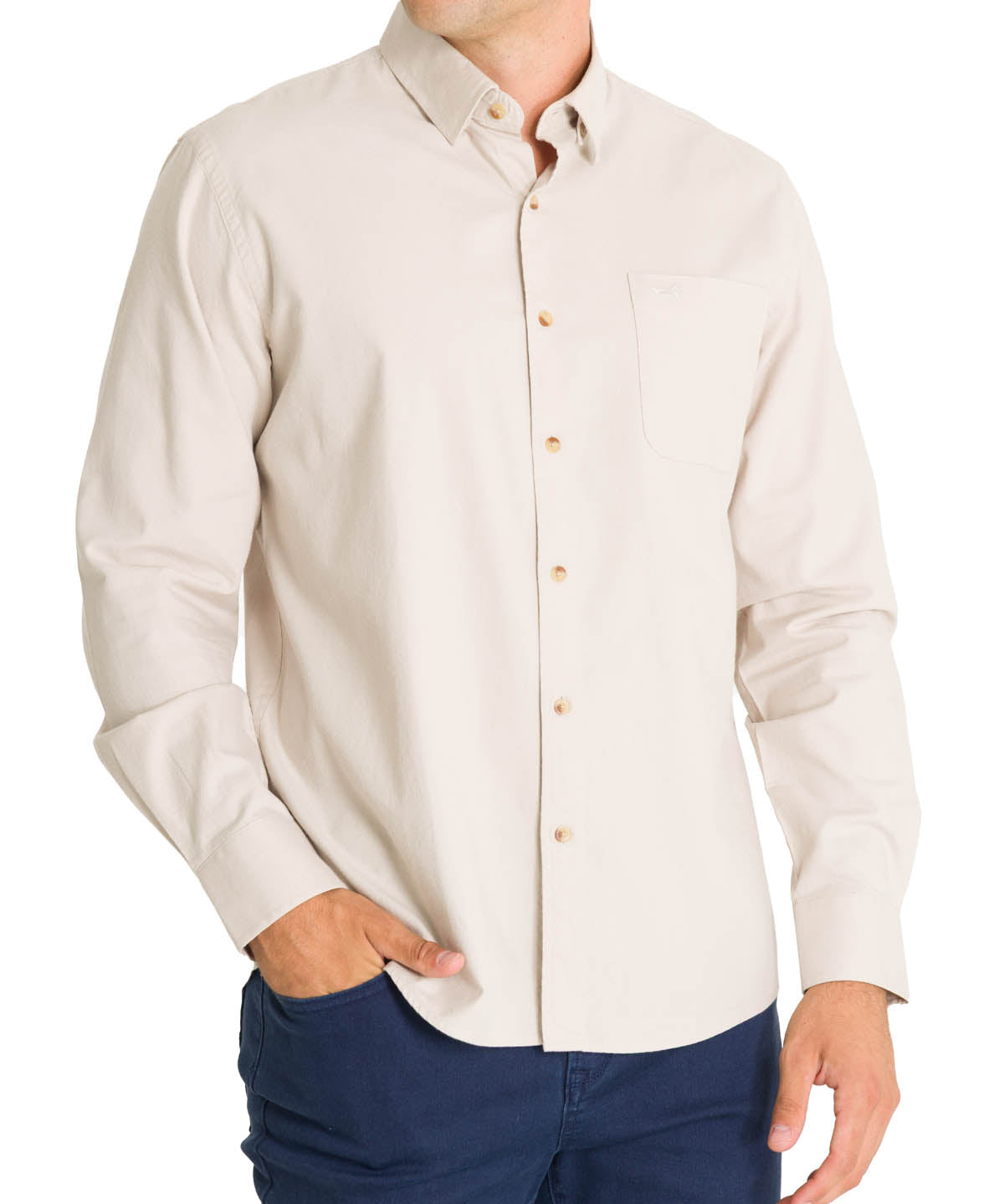 Camisa Algodón Orgánico Hombre Anzio Beige Rockford