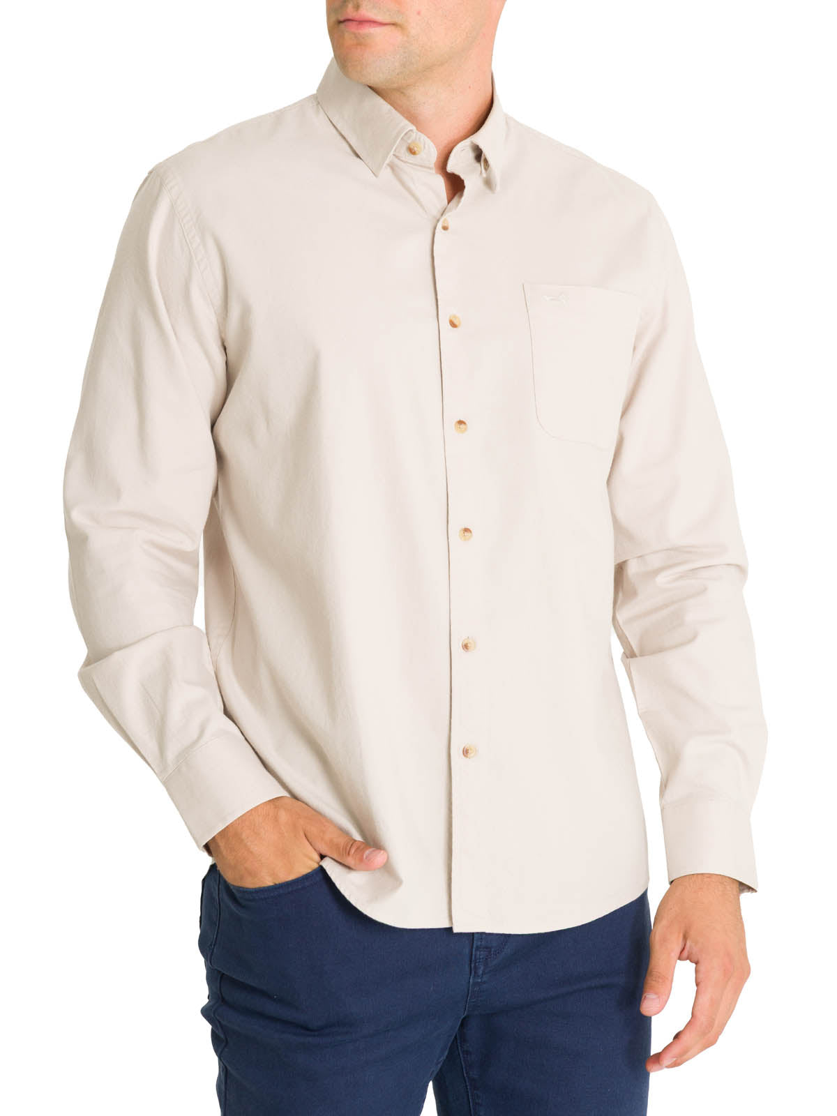 Camisa Algodón Orgánico Hombre Anzio Beige Rockford