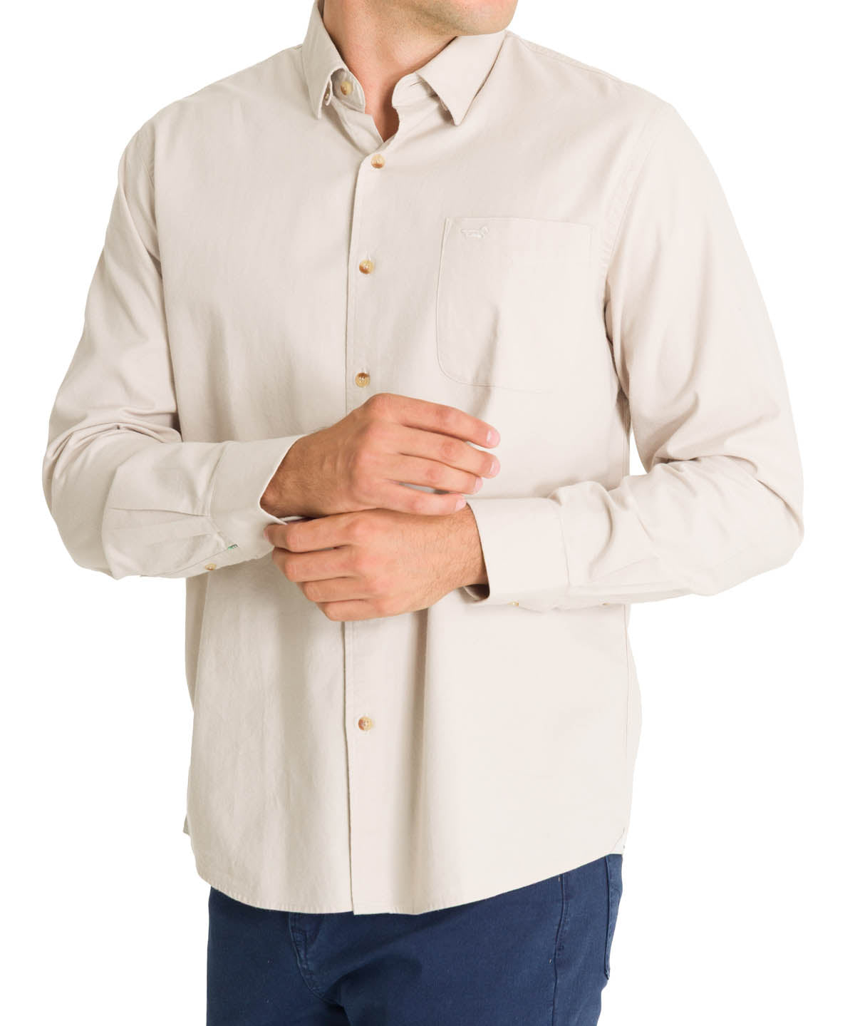 Camisa Algodón Orgánico Hombre Anzio Beige Rockford