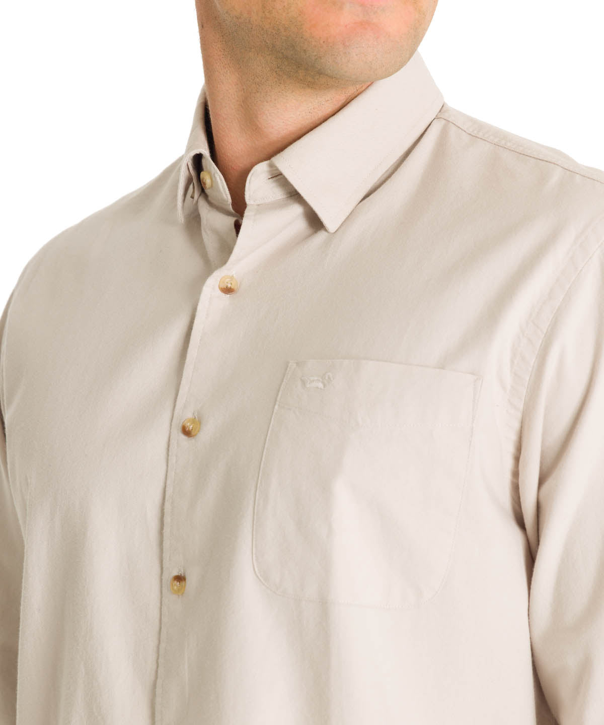 Camisa Algodón Orgánico Hombre Anzio Beige Rockford