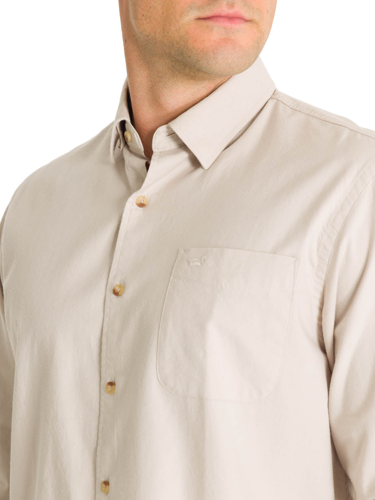 Camisa Algodón Orgánico Hombre Anzio Beige Rockford