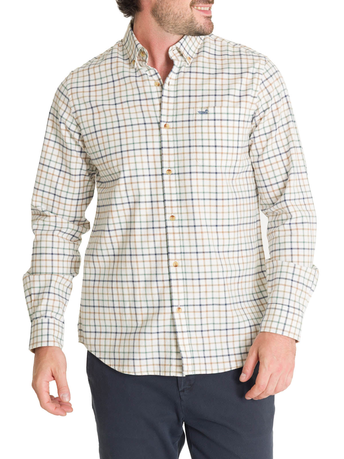 Camisa Algodón Orgánico Hombre Viyellabut Café Rockford