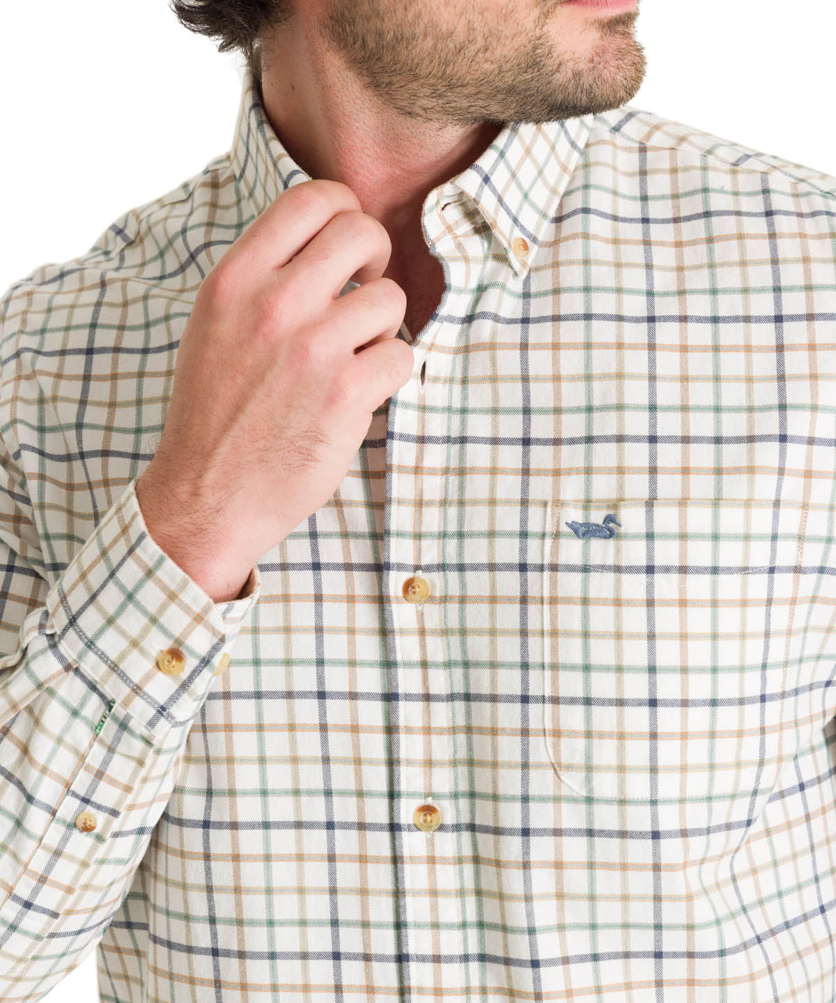 Camisa Algodón Orgánico Hombre Viyellabut Café Rockford