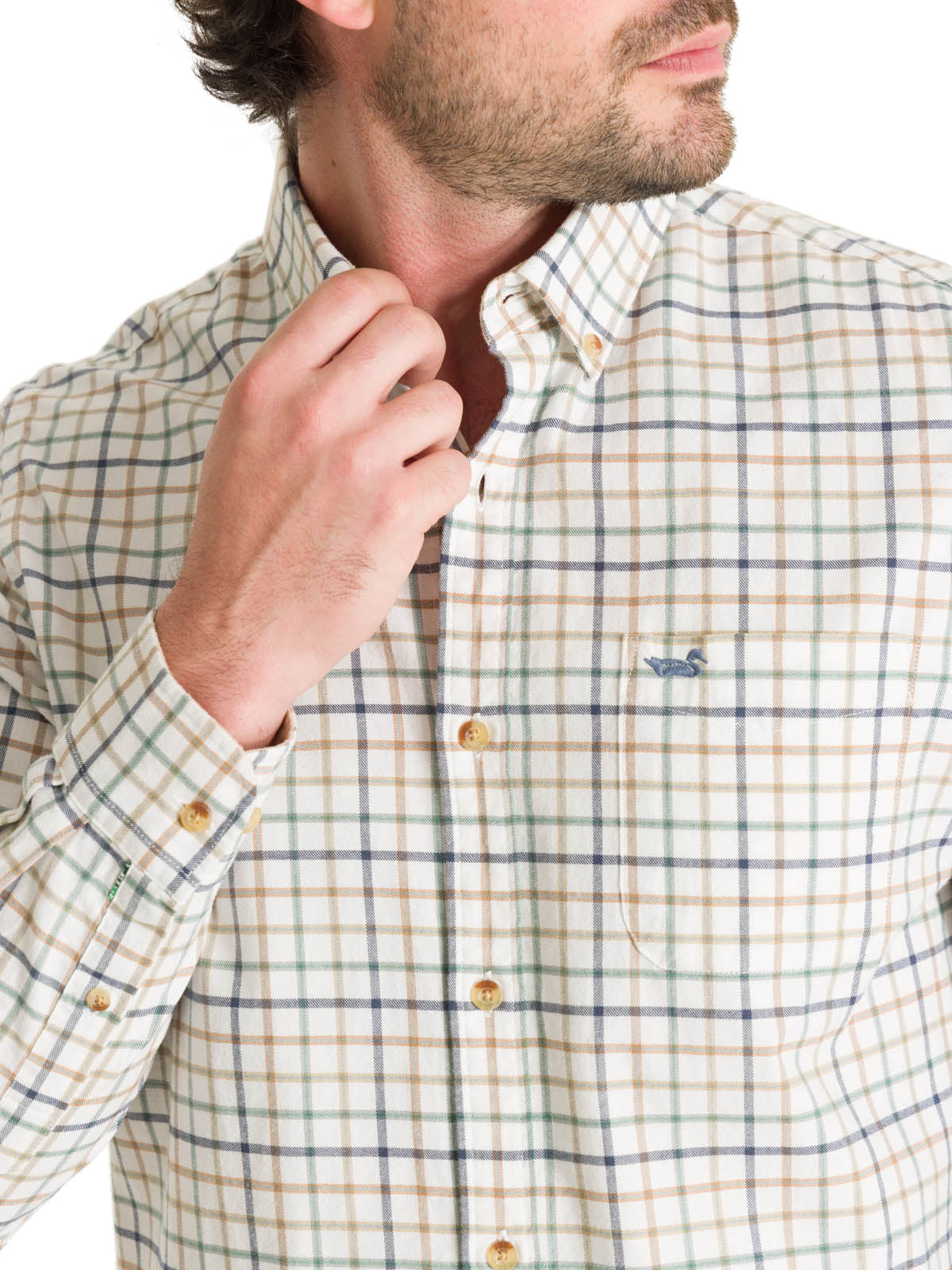 Camisa Algodón Orgánico Hombre Viyellabut Café Rockford