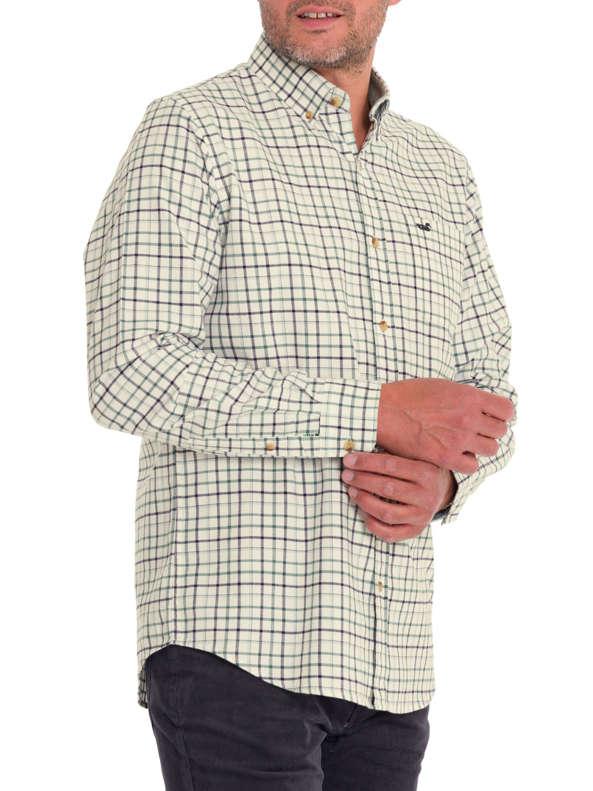 Camisa Algodón Orgánico Hombre Viyellabut Beige Rockford