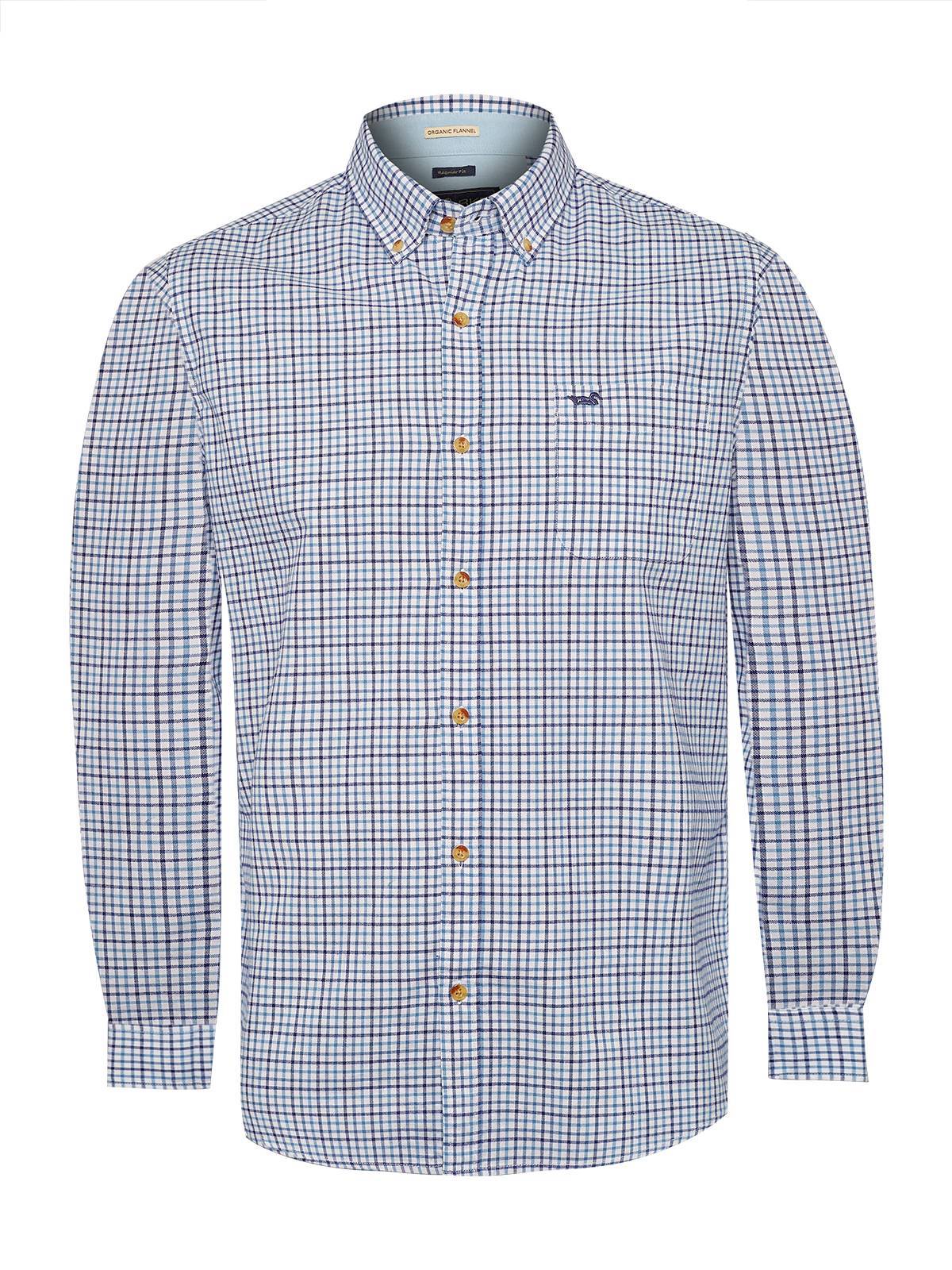 Camisa Algodón Orgánico Hombre Viyellabut Azul Rockford