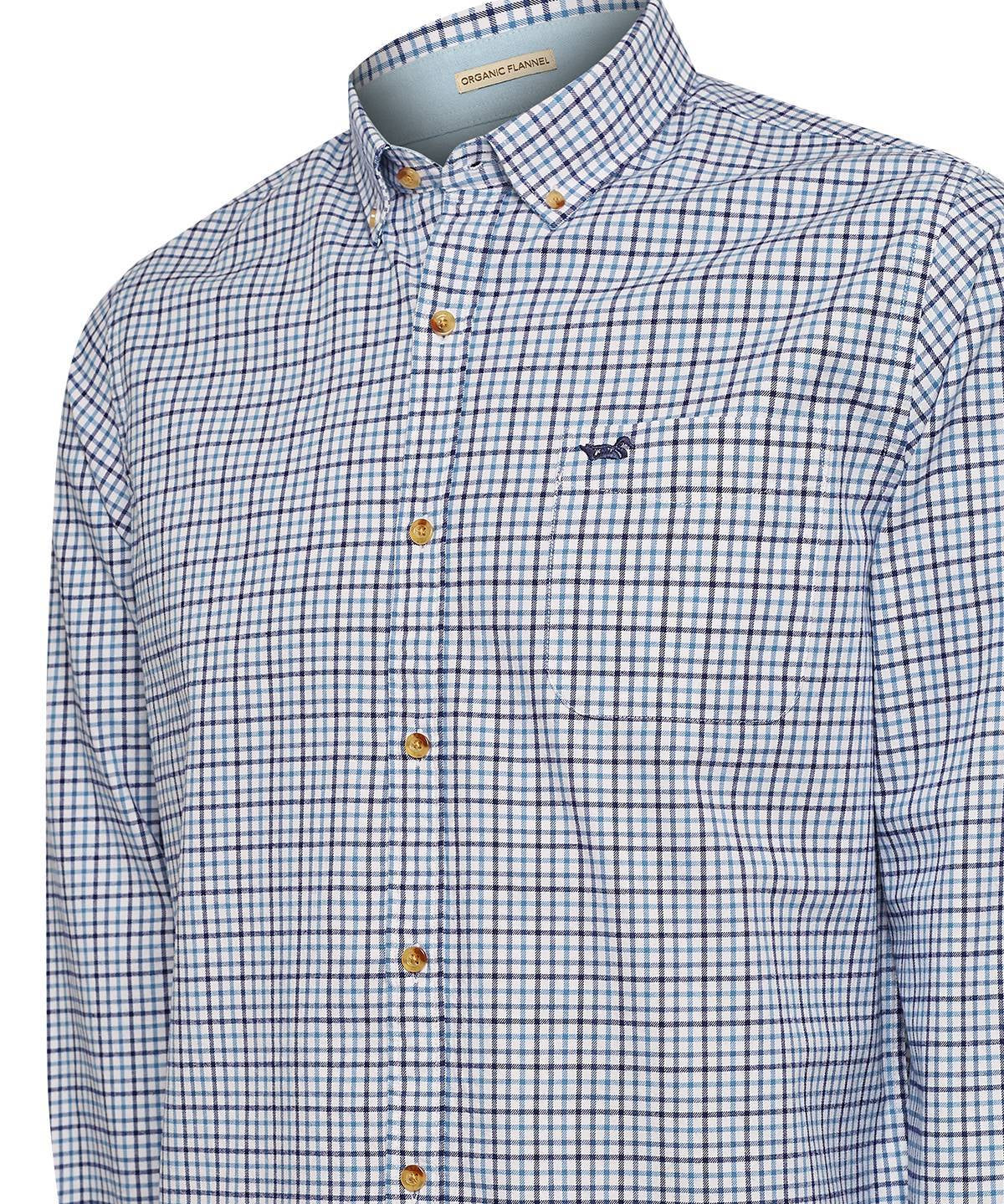 Camisa Algodón Orgánico Hombre Viyellabut Azul Rockford