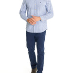 Camisa Algodón Orgánico Hombre Viyellabut Azul Rockford