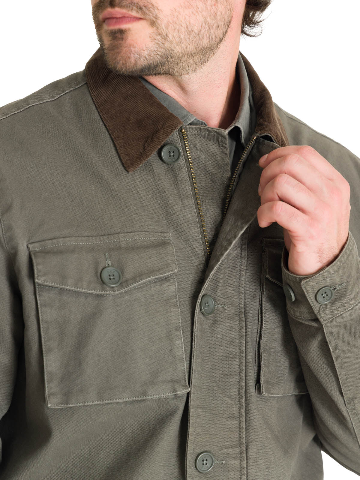 Chaqueta Algodón Orgánico Hombre Crawley Verde Rockford