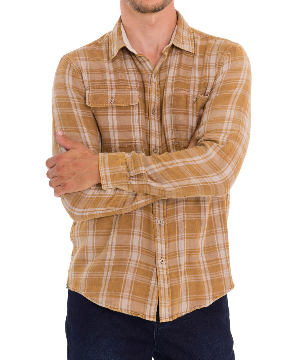 Camisa Algodón Orgánico Hombre Bradford Beige Rockford