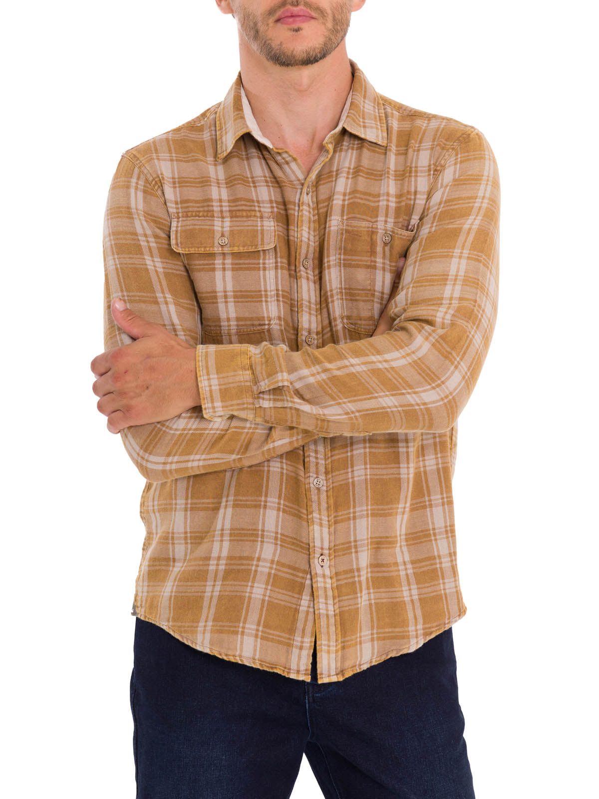 Camisa Algodón Orgánico Hombre Bradford Beige Rockford