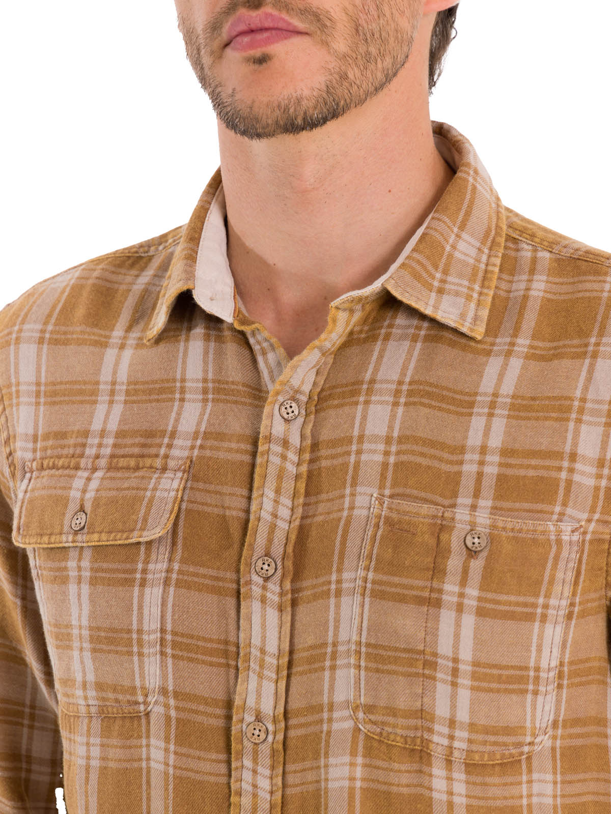 Camisa Algodón Orgánico Hombre Bradford Beige Rockford