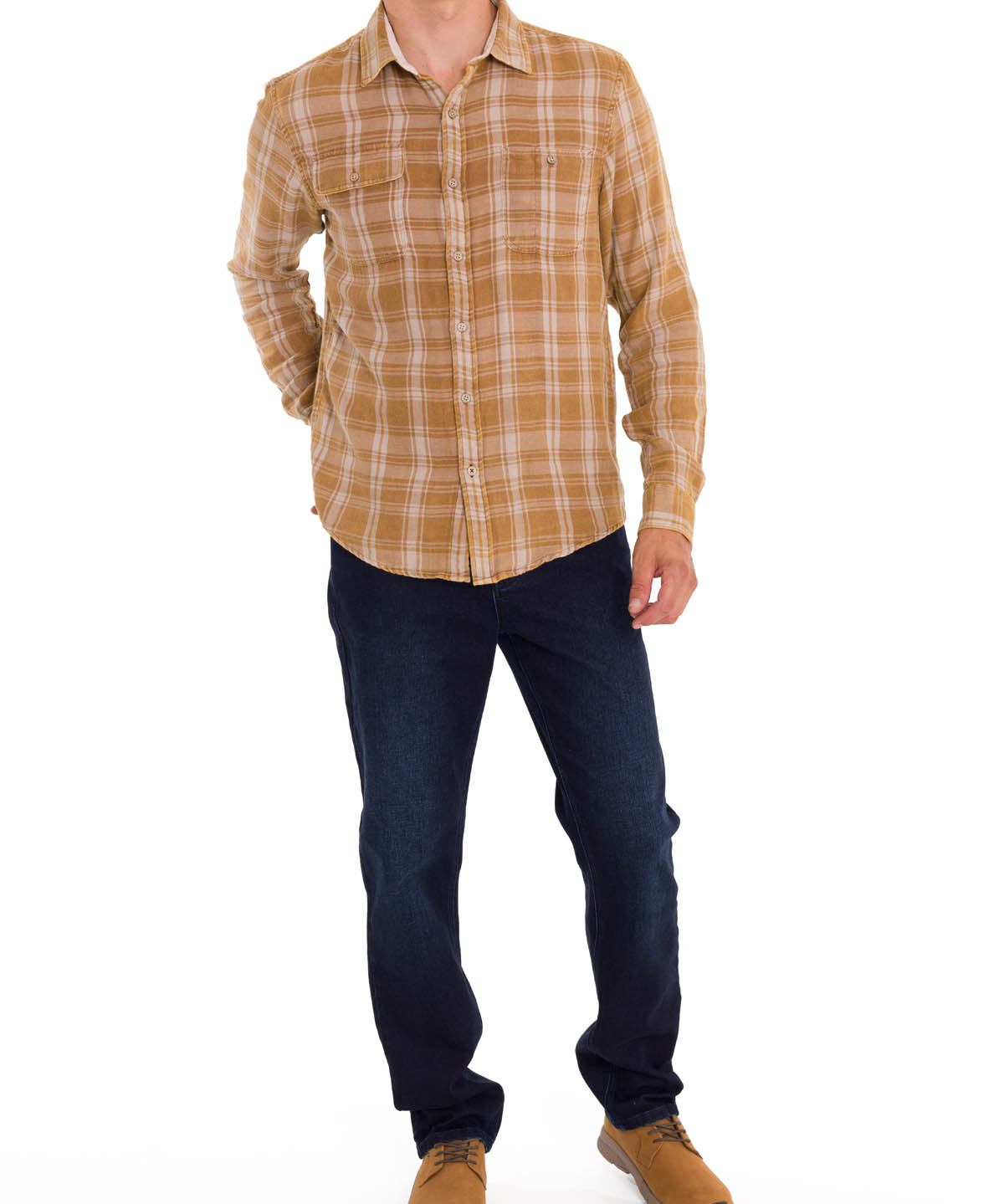 Camisa Algodón Orgánico Hombre Bradford Beige Rockford