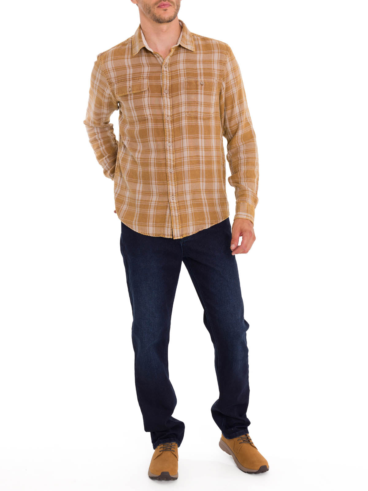 Camisa Algodón Orgánico Hombre Bradford Beige Rockford