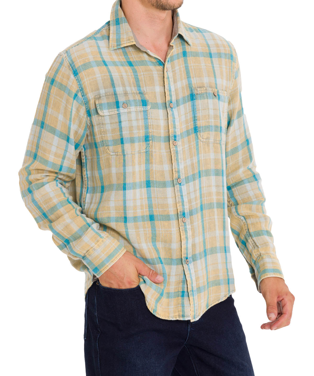 Camisa Algodón Orgánico Hombre Bradford Verde Rockford