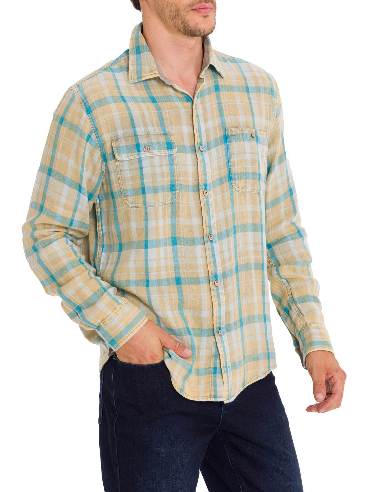Camisa Algodón Orgánico Hombre Bradford Verde Rockford