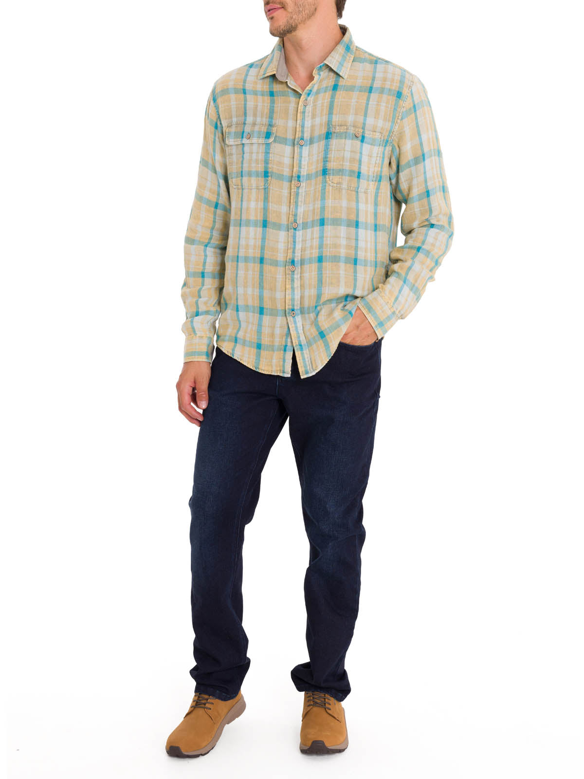 Camisa Algodón Orgánico Hombre Bradford Verde Rockford