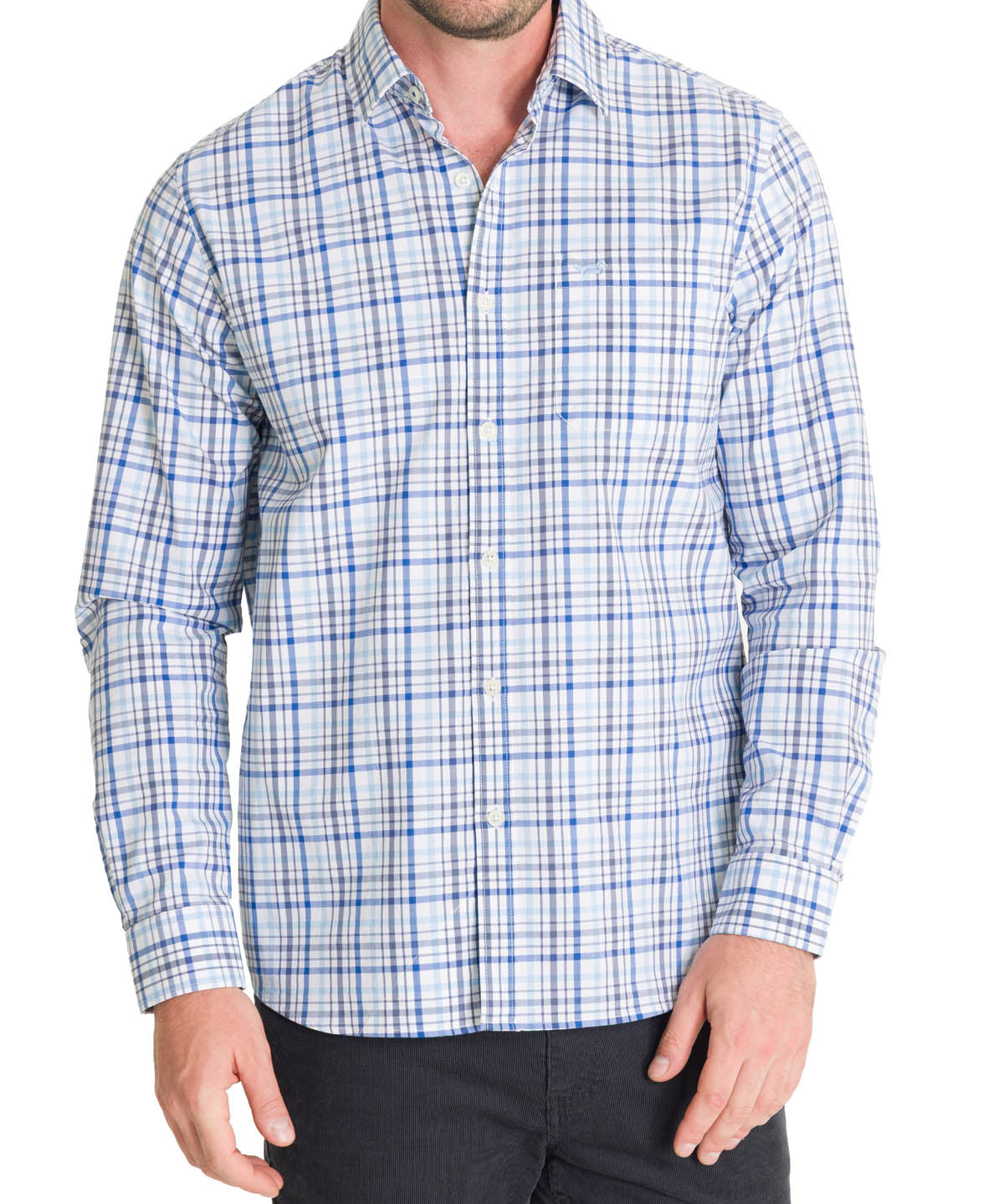 Camisa Algodón Orgánico Hombre Mild Azul Rockford