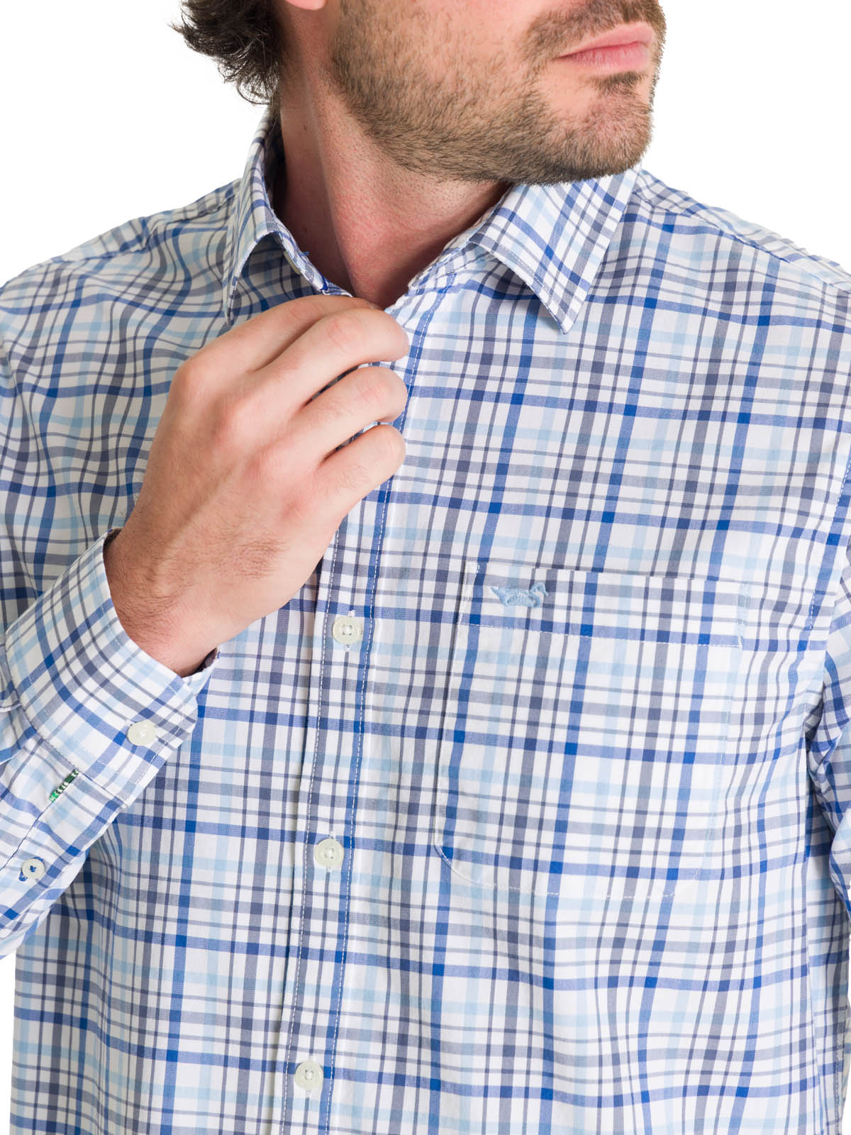 Camisa Algodón Orgánico Hombre Mild Azul Rockford