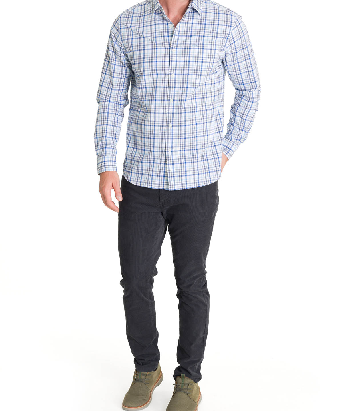 Camisa Algodón Orgánico Hombre Mild Azul Rockford