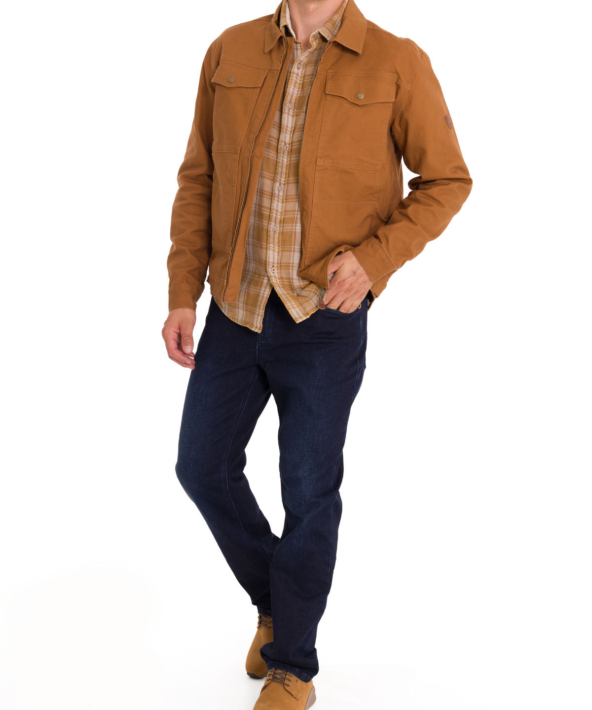 Chaqueta Algodón Orgánico Hombre Golfo Café Rockford