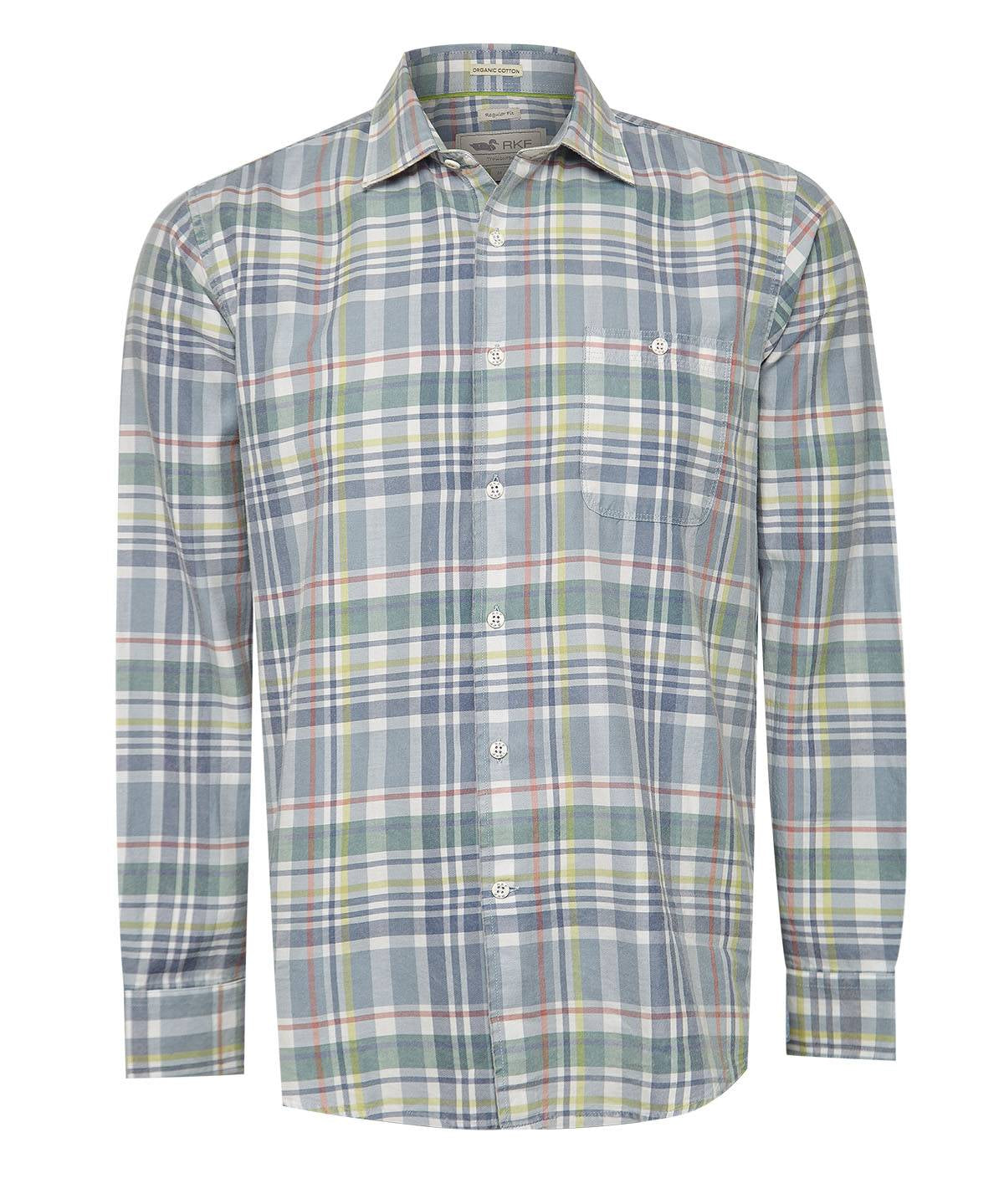 Camisa Algodón Orgánico Hombre Arbed Azul Rockford