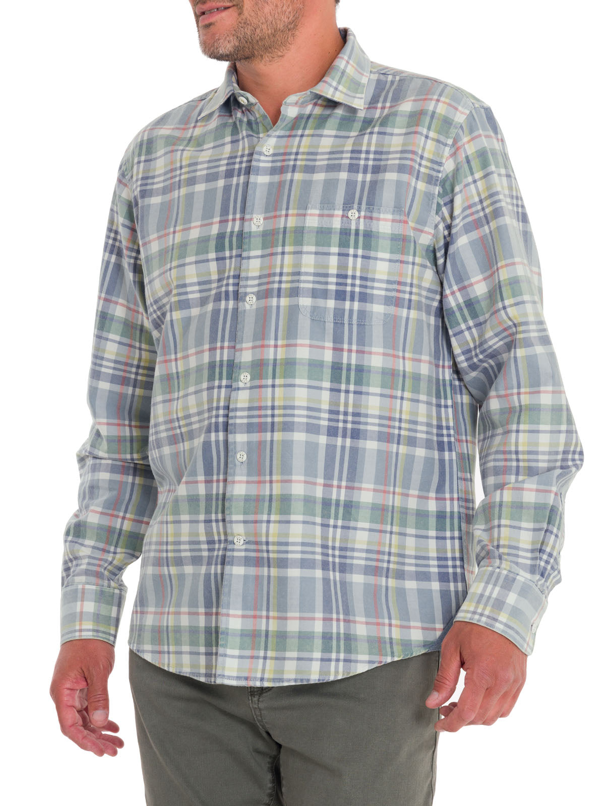Camisa Algodón Orgánico Hombre Arbed Azul Rockford