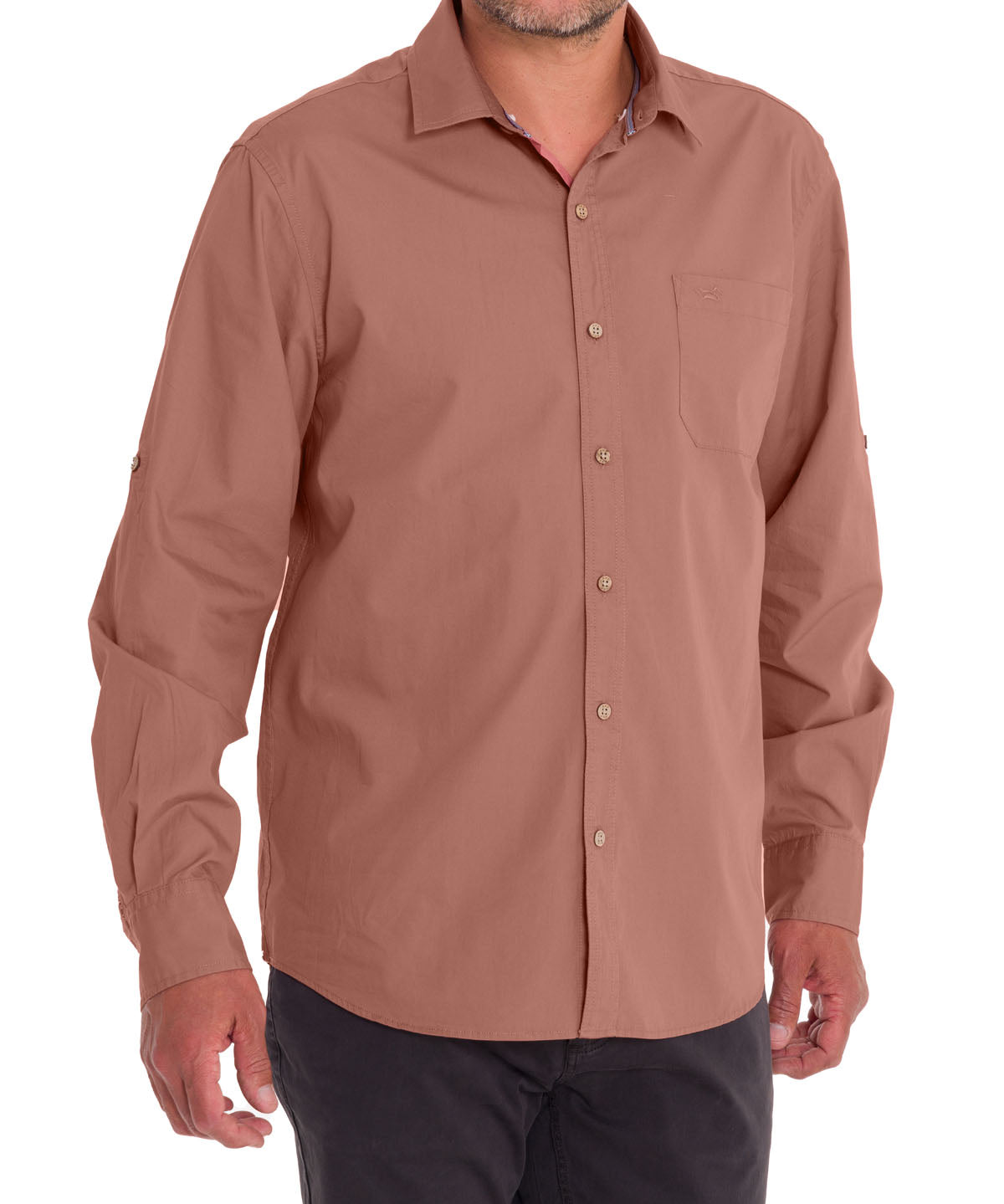 Camisa Algodón Orgánico Hombre Galiton Rosado Rockford