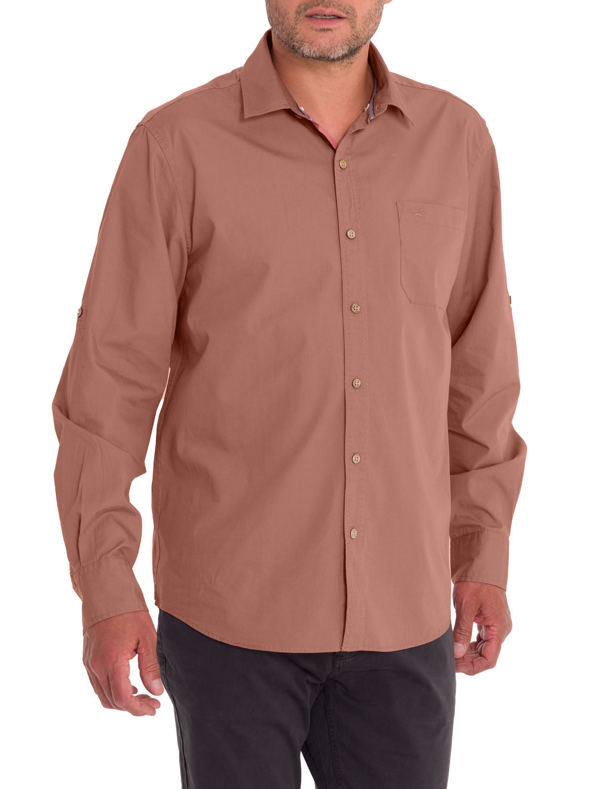 Camisa Algodón Orgánico Hombre Galiton Rosado Rockford