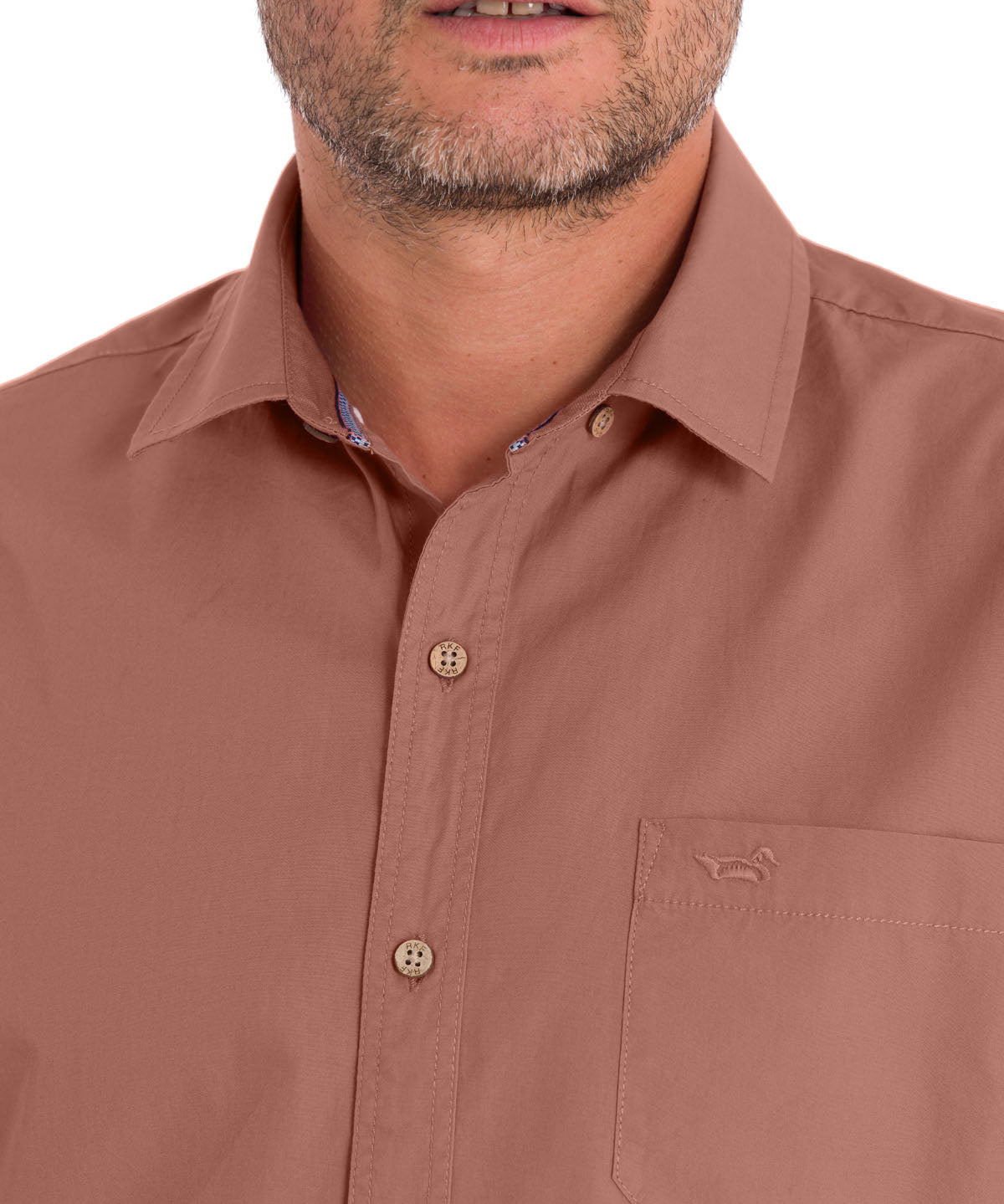 Camisa Algodón Orgánico Hombre Galiton Rosado Rockford