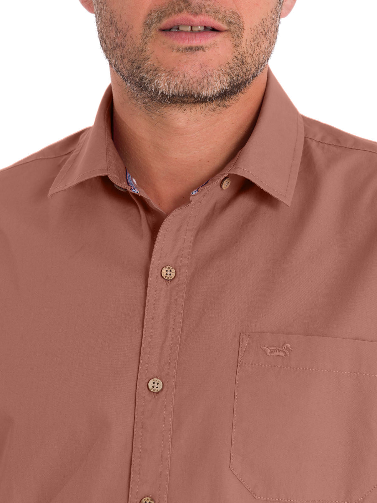 Camisa Algodón Orgánico Hombre Galiton Rosado Rockford