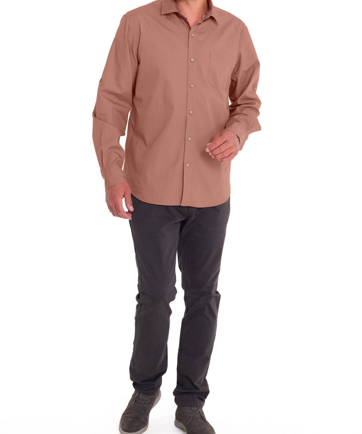 Camisa Algodón Orgánico Hombre Galiton Rosado Rockford