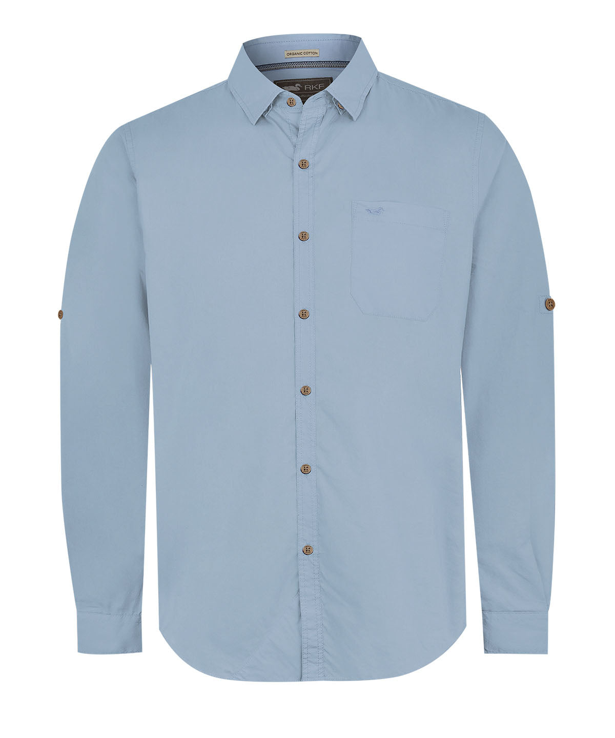 Camisa Algodón Orgánico Hombre Galiton Celeste Rockford