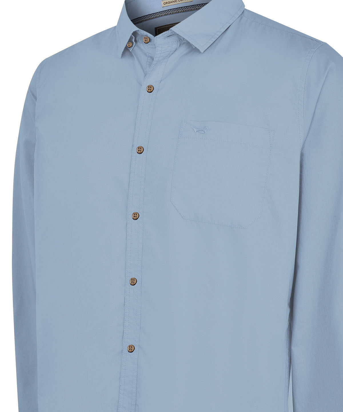 Camisa Algodón Orgánico Hombre Galiton Celeste Rockford