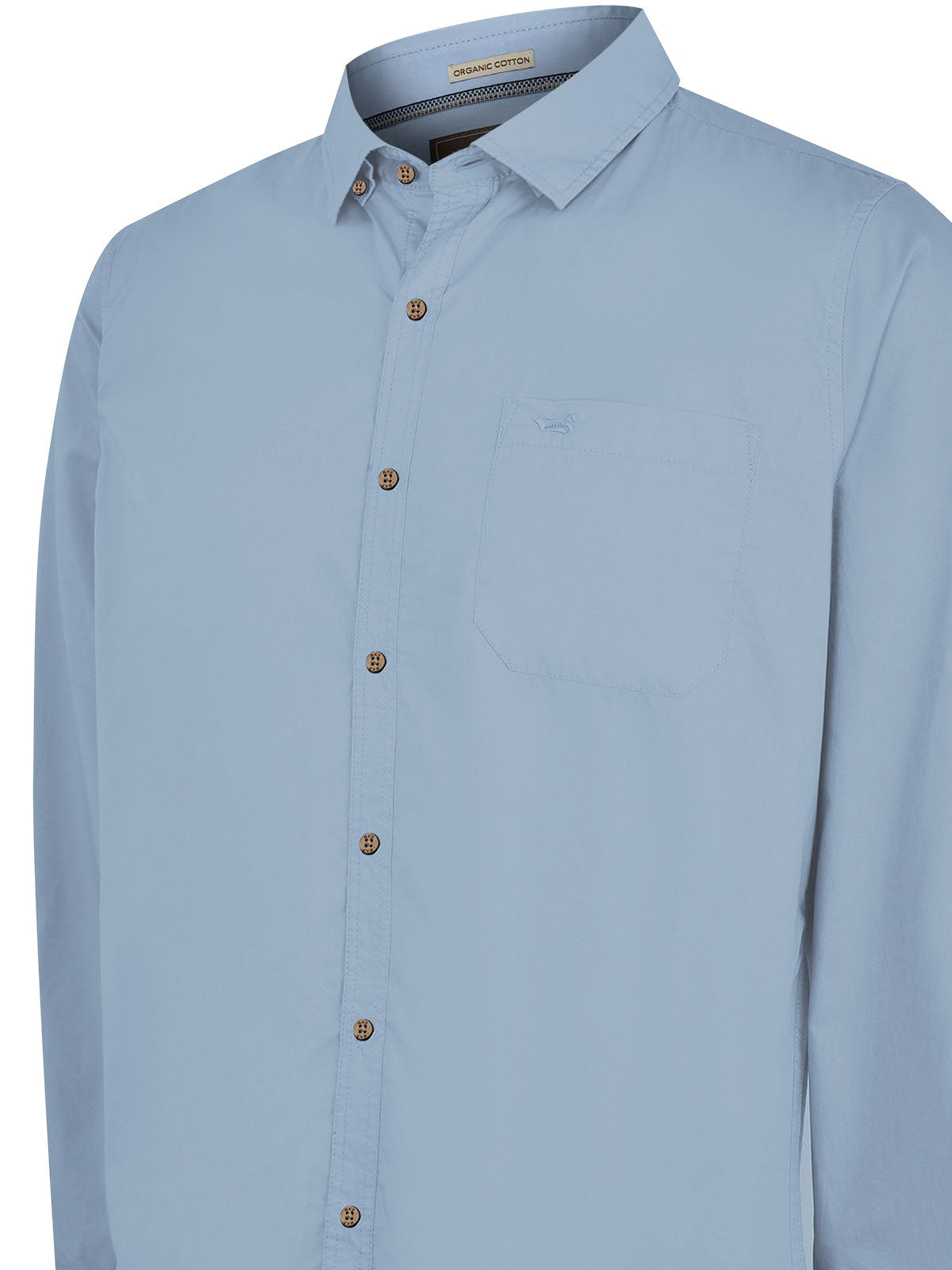 Camisa Algodón Orgánico Hombre Galiton Celeste Rockford