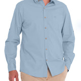 Camisa Algodón Orgánico Hombre Galiton Celeste Rockford