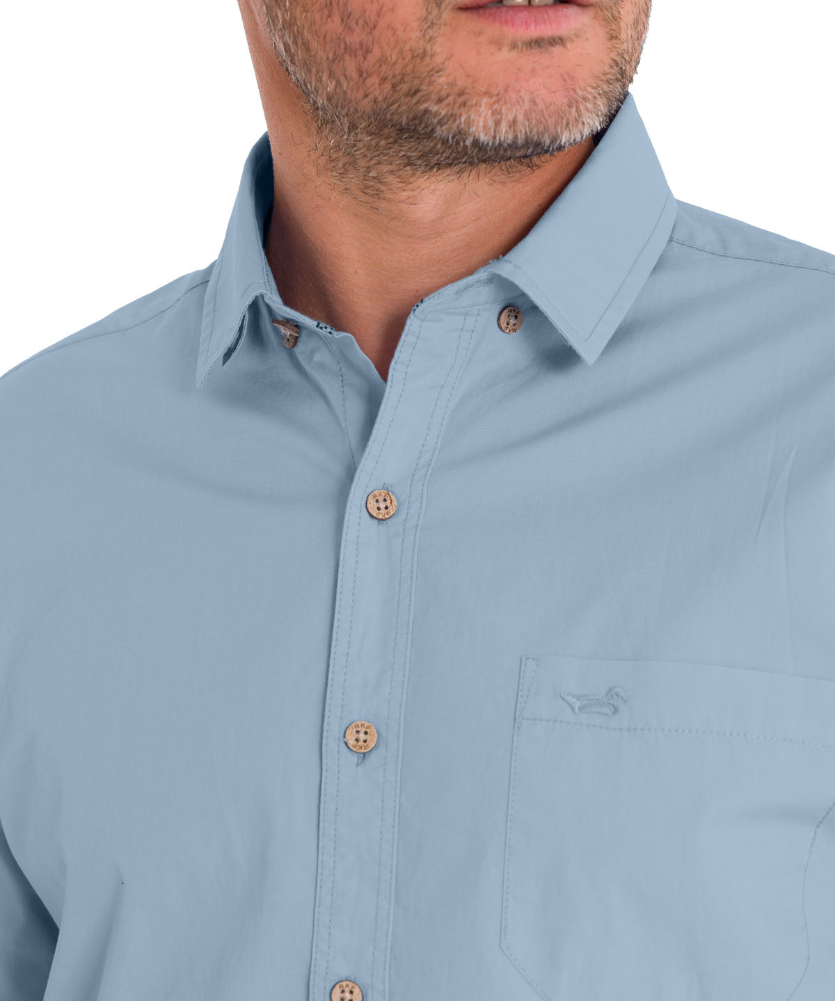 Camisa Algodón Orgánico Hombre Galiton Celeste Rockford