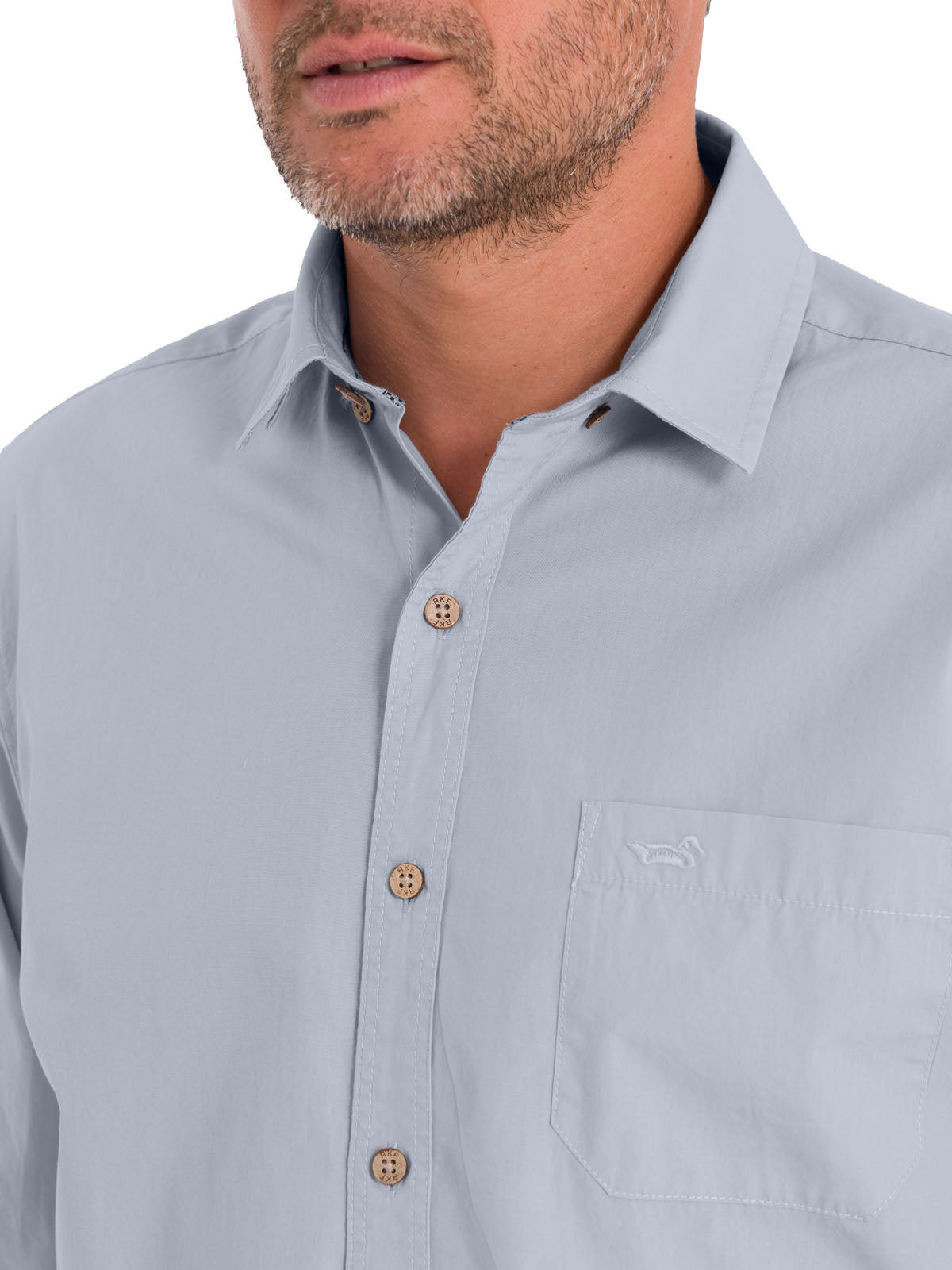 Camisa Algodón Orgánico Hombre Galiton Gris Rockford