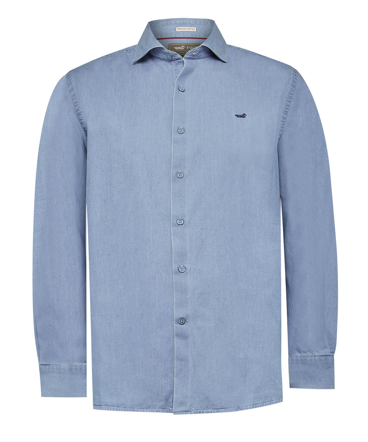 Camisa Algodón Orgánico Hombre Chambray Azul Rockford