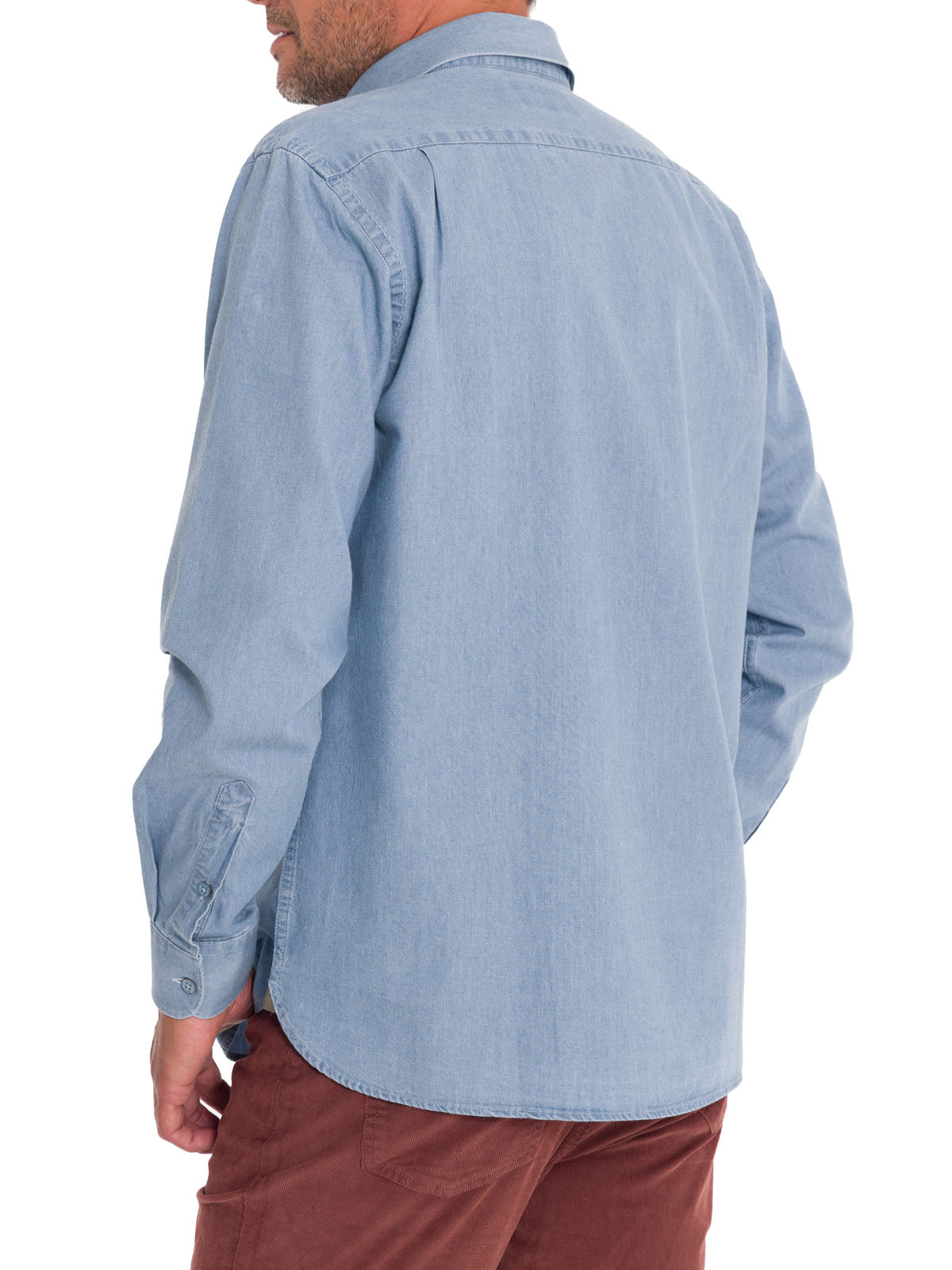 Camisa Algodón Orgánico Hombre Chambray Azul Rockford
