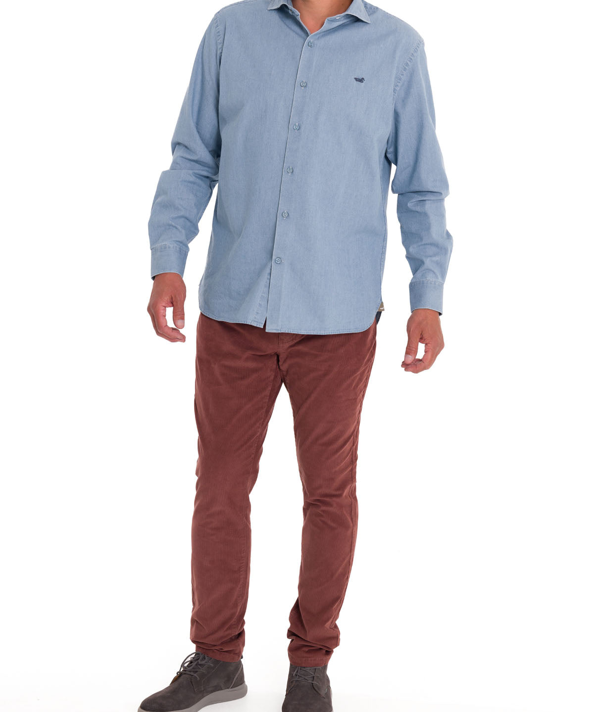 Camisa Algodón Orgánico Hombre Chambray Azul Rockford