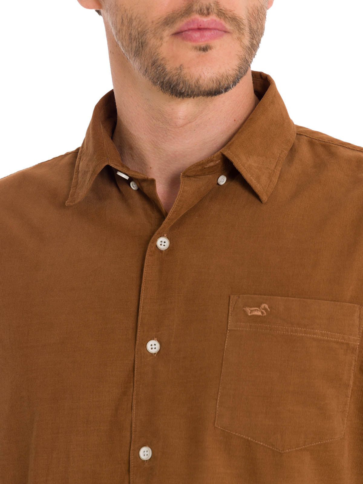 Camisa Algodón Orgánico Hombre Corduroy Café Rockford