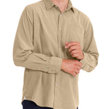 Camisa Algodón Orgánico Hombre Corduroy Beige Rockford