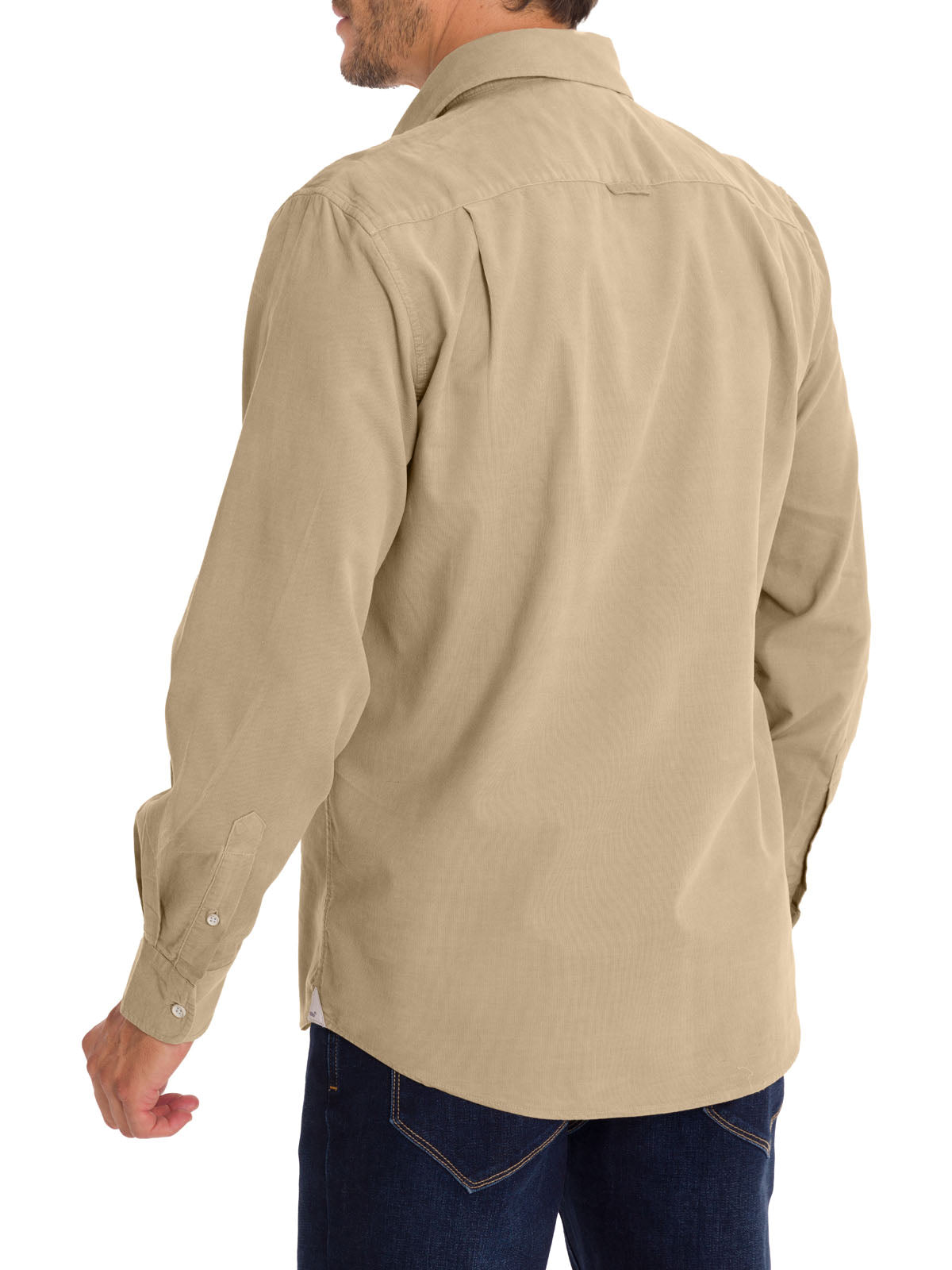 Camisa Algodón Orgánico Hombre Corduroy Beige Rockford