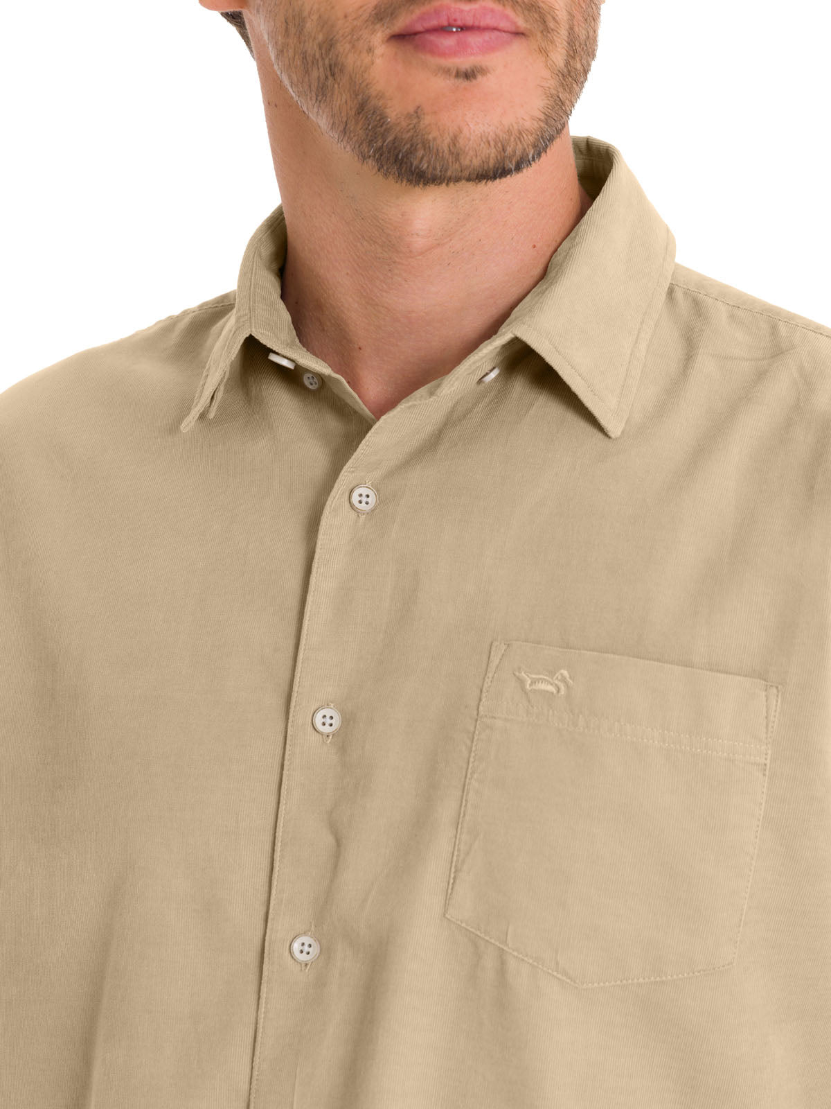 Camisa Algodón Orgánico Hombre Corduroy Beige Rockford