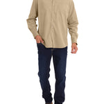 Camisa Algodón Orgánico Hombre Corduroy Beige Rockford