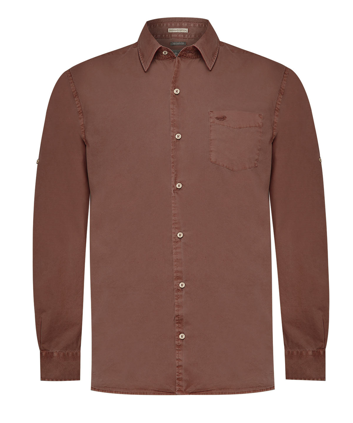 Camisa Algodón Orgánico Hombre Leeds Burdeo Rockford